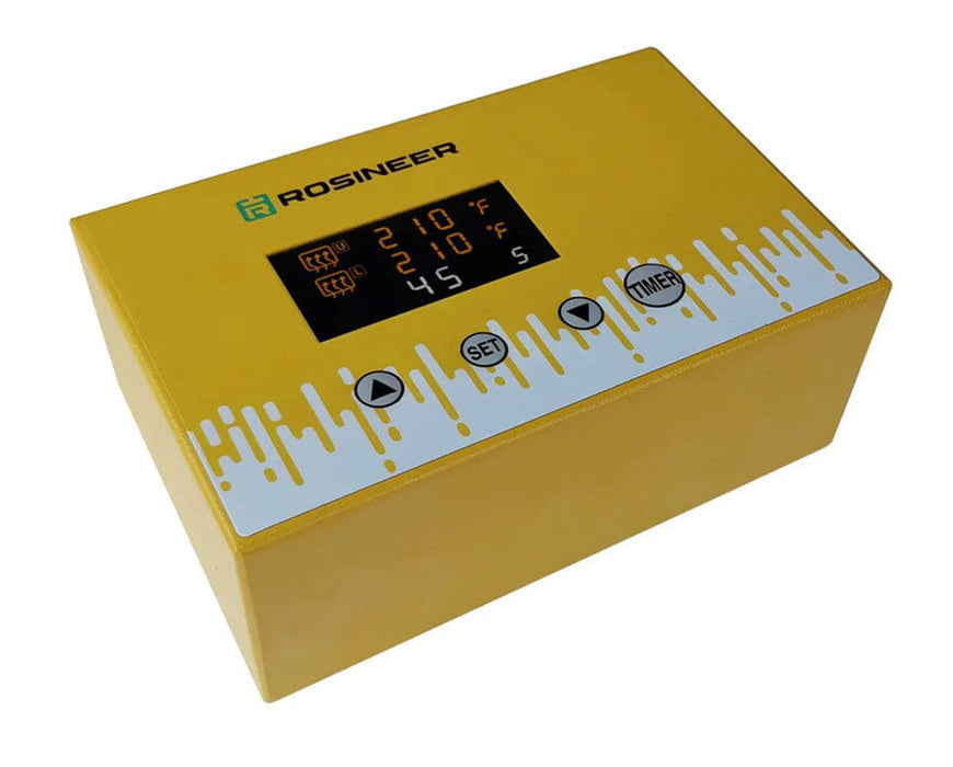 Rosineer yellow digital control box with LED screen and labeled function buttons.