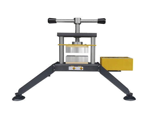 Front view of the Rosineer GRIP Twist Rosin Heat Press showing the press mechanism and compact structure.