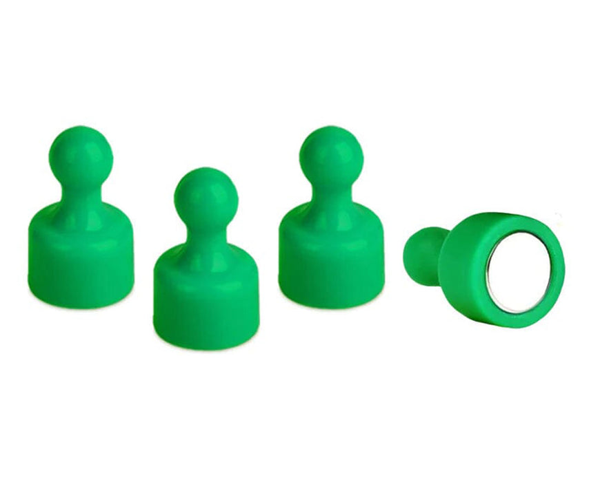 Set of four green magnetic holders used for securing parchment paper during rosin pressing.