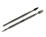 Two double-sided stainless steel rosin tools for collecting and handling rosin extracts.