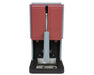 Front view of Rosineer PRESSO rosin press with red plates and closed handle.
