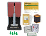 Rosineer GRIP red rosin press bundle with parchment paper, filter bags, magnet pins, and tool kit accessories.