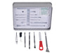 Rosineer metal tool kit with 7 dab and cleaning tools plus alcohol prep pad in a branded storage tin.