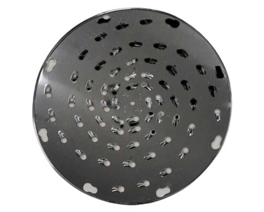Close-up of STM Canna Mini Revolution Grinder blade disc with multiple sharp grinding slots.
