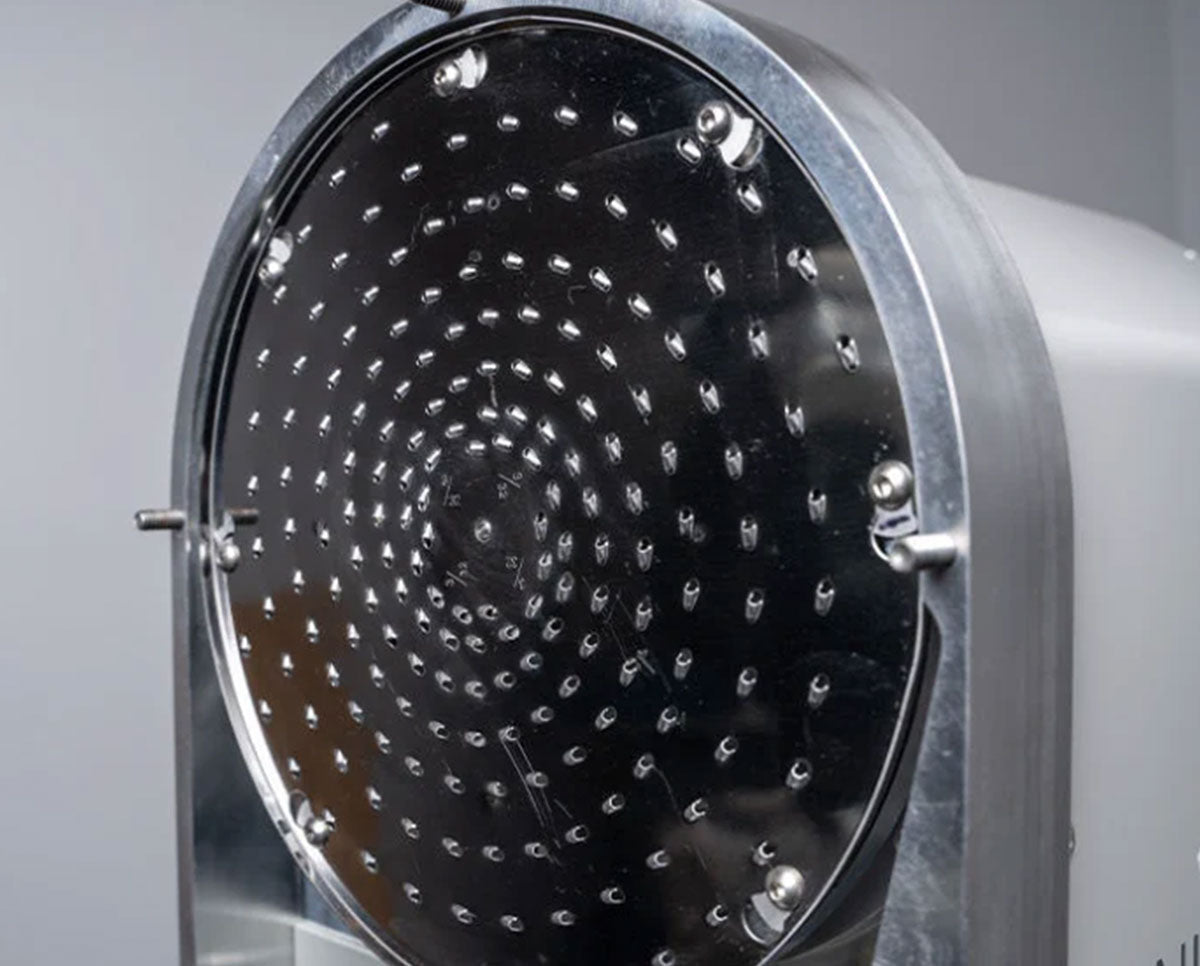 Image 2:
Close-up of STM Mini-Revolution internal blade chamber with sharp rotary teeth designed for bud flower shredding.
