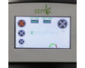 Touchscreen interface of STM Canna Revolution 2.0 Grinder showing on/off timer and cycle settings.