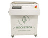 RocketBox 2.0 pre-roll machine shown with STM Canna branding and mounted touchscreen panel.
