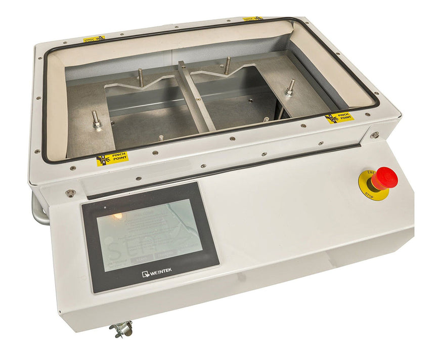 Close-up angled view of RocketBox 2.0 touchscreen and top-loading chamber.