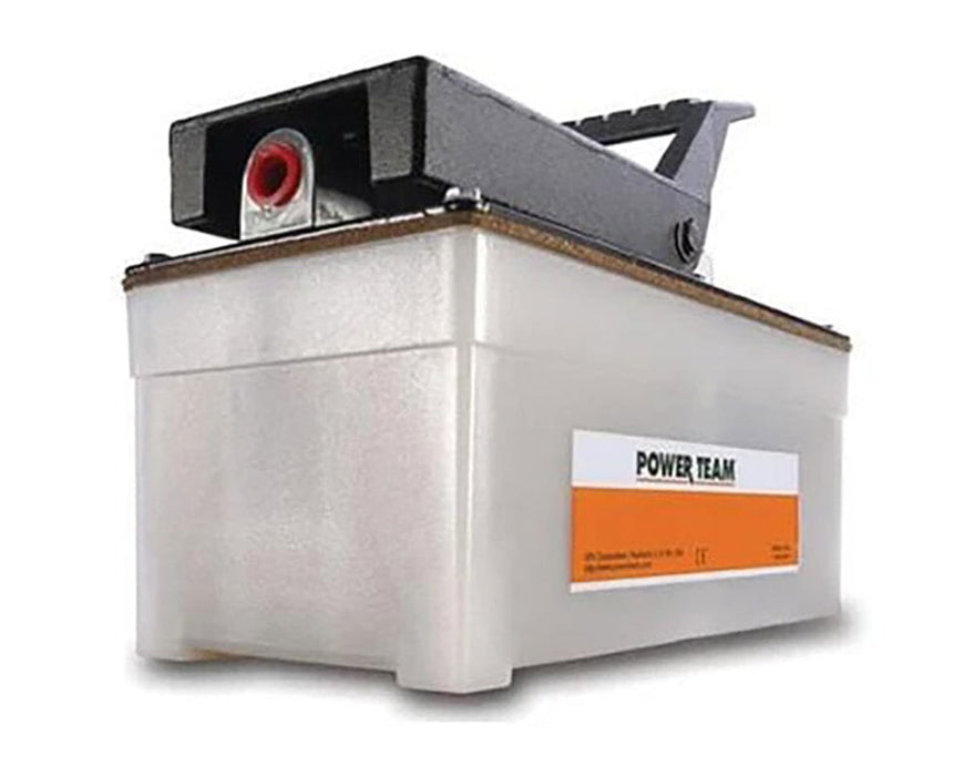 Power Team foot-operated hydraulic pump compatible with Sasquash V2.