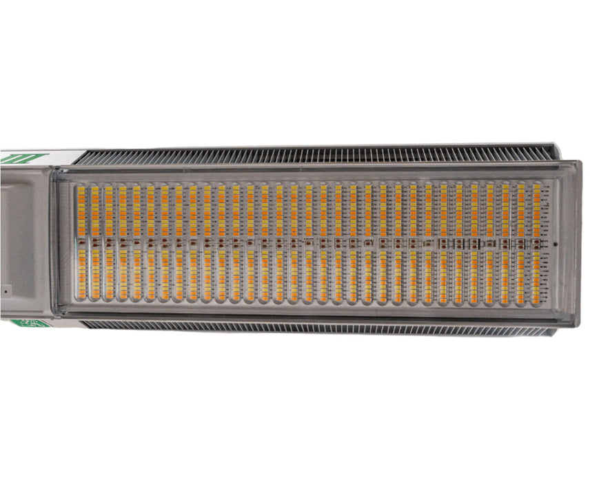 This image displays a close-up of the LED diode section of the Dragon Alpha III grow light, emphasizing the dense diode array.