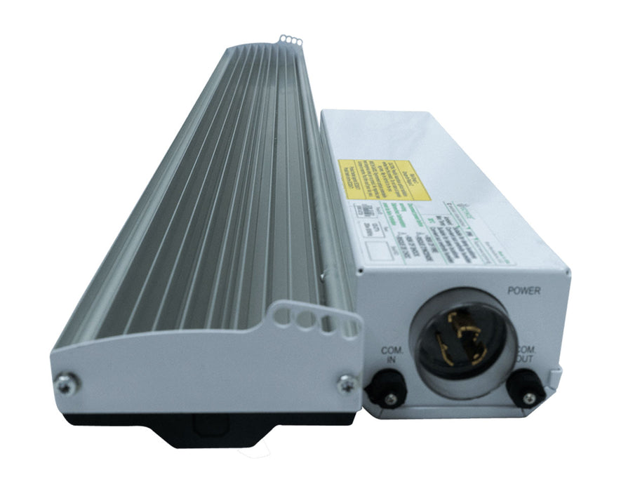 The back end of the Raging Kale II+ LED grow light is shown, featuring the power connection ports and ventilation grooves for cooling.