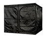 Exterior view of the fully closed Secret Jardin 8x8 grow tent with black canvas cover and zippered doors.