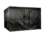 Exterior view of fully zipped Secret Jardin Dark Room 300 grow tent with black lightproof outer shell.