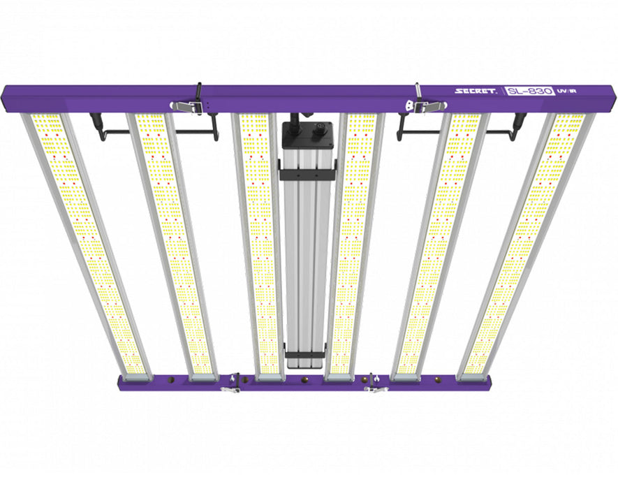 Top-down view of the SL-760 LED Grow Light displaying six full-spectrum LED bars with uniform layout