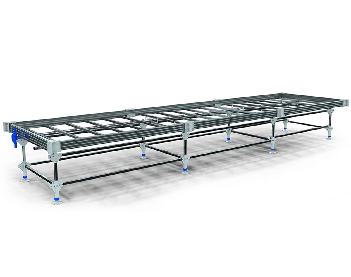 Heavy-duty rolling grow bench system for commercial cannabis and hydroponic operations