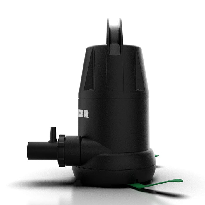 Side profile of Aeromixer nutrient mixing pump showing compact, vertical design and durable plastic housing.