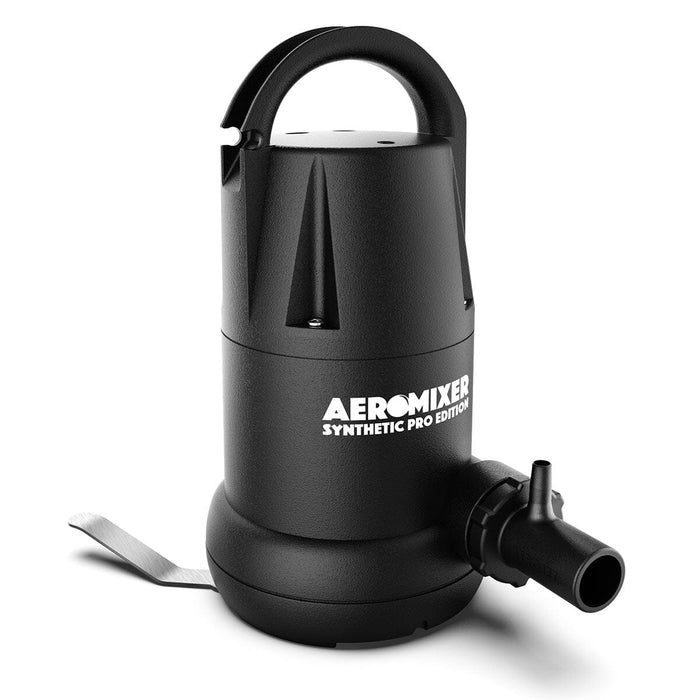 Angled front shot of Aeromixer Synthetic Pro Edition with durable 304 steel parts, built for synthetic nutrients.