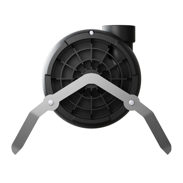 Bottom-facing shot of Aeromixer Synthetic Pro pump with large intake screen and corrosion-resistant steel feet.