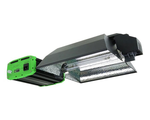 B-Lite 1000 Watt Premium Double-Ended Closed Grow Light Fixture with reflector and bulb, 240V plug for horticultural use.