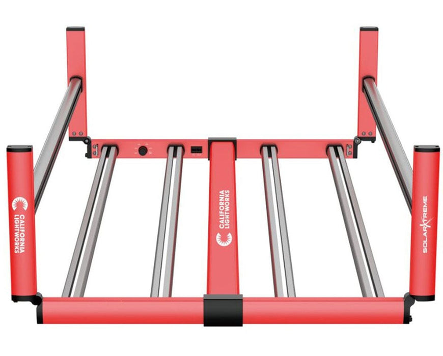 California Lightworks SolarXtreme 640 LED grow light side view with open frame design, optimized for efficient indoor plant lighting and canopy coverage.