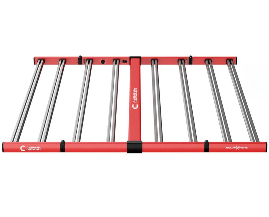 California Lightworks SolarXtreme 820 LED grow light full view highlighting adjustable frame for wide light distribution in grow rooms and tents.