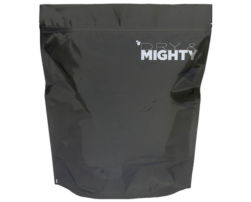 Dry and Mighty Black smell proof bag with ziplock seal airtight moisture proof herbs storage bag.