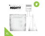 
Dry and Mighty XL smell proof bag with ziplock seal diagram showing gusseted base and standing pouch design.