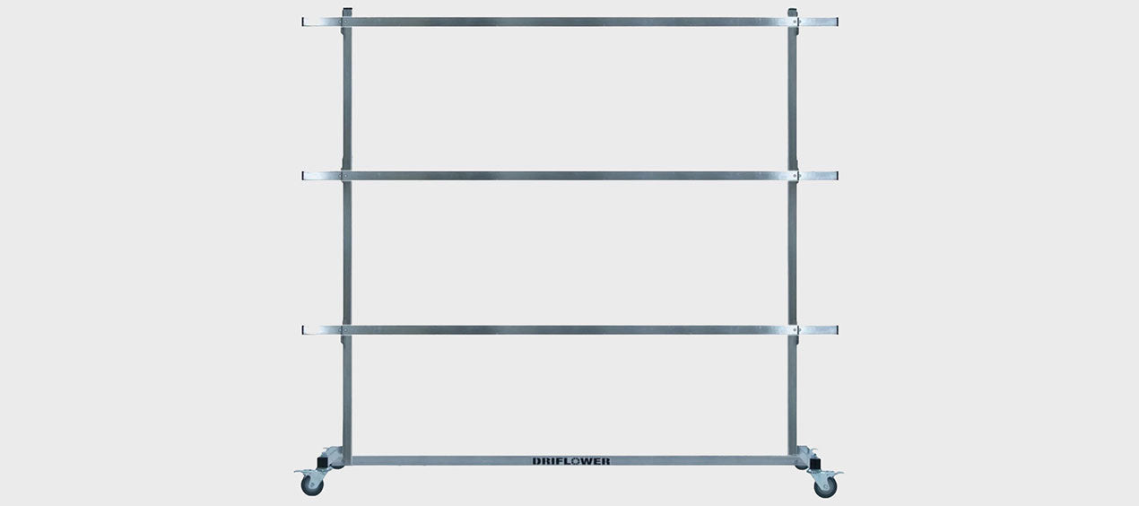 Image of DriFlower drying rack on a gray background.