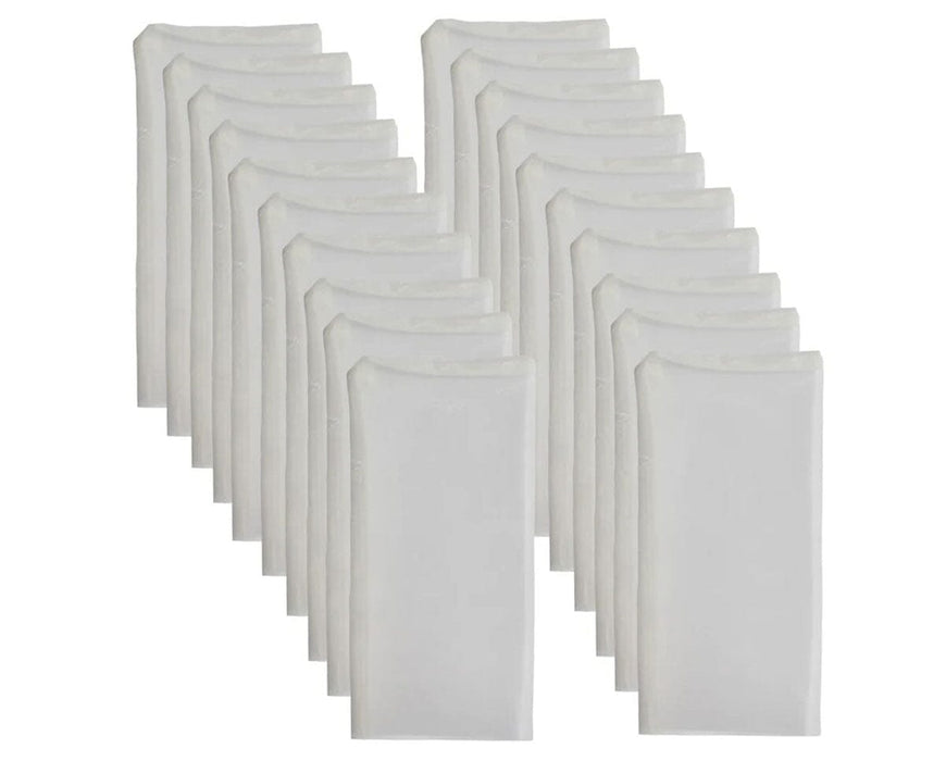 Multiple Dulytek 2.5X4.5” nylon rosin filter bags arranged in rows.