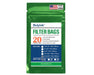Retail packaging of Dulytek Filter Bags showing sizes, mesh options, and quantity of 20 per pack.