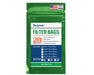 Retail packaging of Dulytek Filter Bags showing sizes, mesh options, and quantity of 20 per pack.