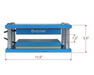 Measurement diagram of the Dulytek heat plate kit showing dimensions—11.5" wide, 5.5" tall, and 1.2" plate thickness.
