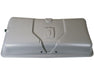 Top view of the TurboKlone Elite 144 cloning machine lid in light gray with molded contours and center latch area.