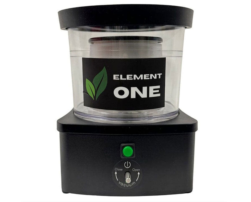 Element One botanical extraction machine with logo and vacuum system for making pure essential oils at home.
