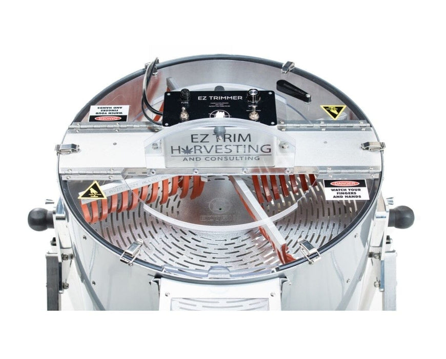 Top view of EZ Trim Satellite Bud Trimmer showing internal grate system and silicone fingers that ensure consistent trimming performance.