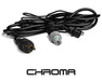 Chroma power cord with digital connector and plug ends displayed over white background with logo.