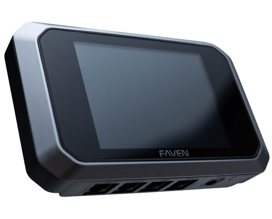 Faven CX3 standalone grow light controller with touchscreen and multiple fixture connection ports.