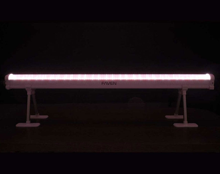 Detailed view of Faven LED light bar emitting full-spectrum light for boosting under canopy growth.