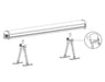 Instruction diagram showing how to attach Faven LED grow light bar to adjustable stands for quick and secure under-canopy setup.