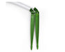 FloraFlex 1-Way GPH Assembly 0.5 GPH Side View close-up of FloraFlex green drip stake showing tubing connection for accurate water flow control.