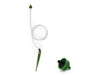 FloraFlex 1-Way GPH Assembly 1 GPH Complete View showing the green drip stake with coiled white tubing and matching green emitter.