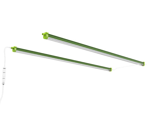 Two FloraFlex 18W Clone LED strips shown connected and suspended for cloning applications.