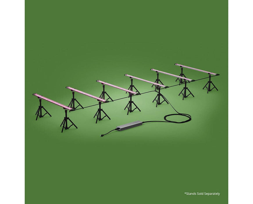 FloraFlex 720W under canopy LED system fully assembled with 6 bars on tripods. Stands sold separately.