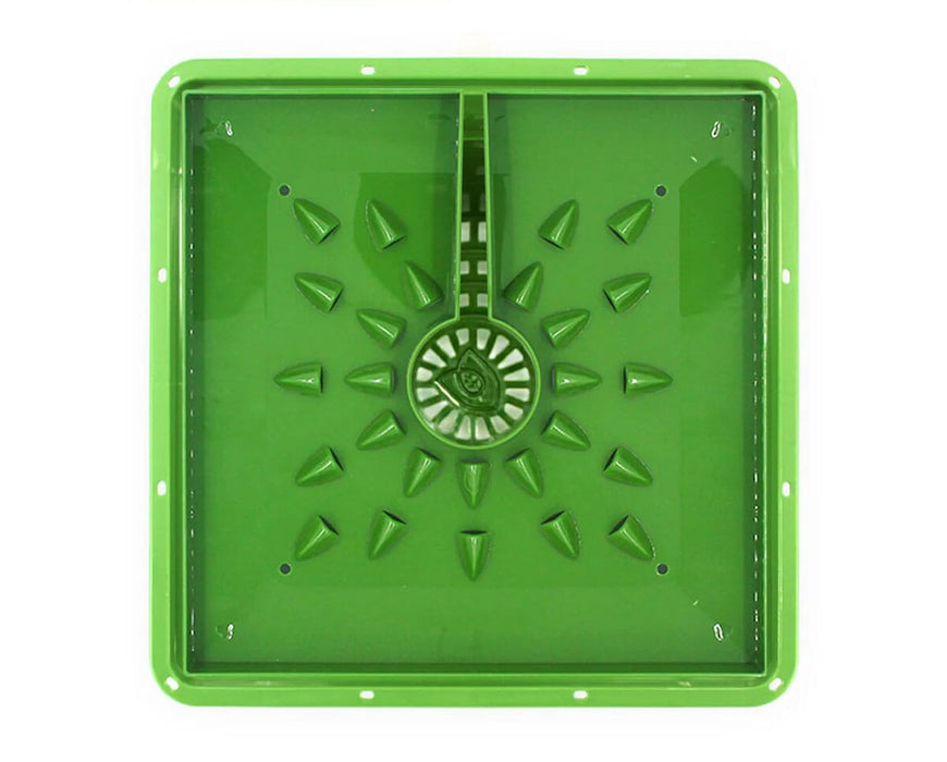 FloraFlex POTPRO 8-Inch Tall Pot top view of FloraCap showing drip irrigation pattern and central opening.