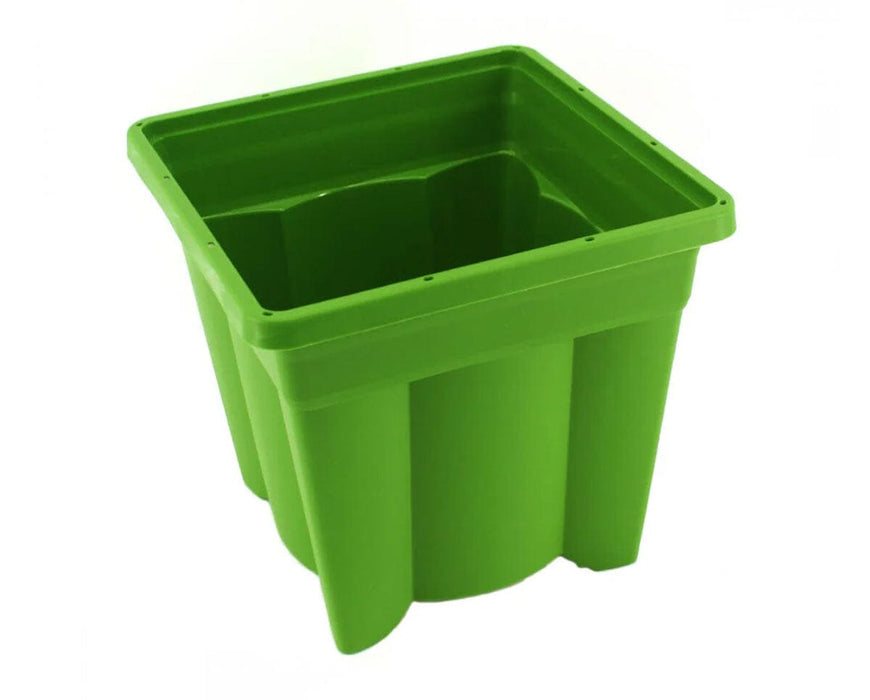 FloraFlex POTPRO 8-Inch Tall Pot green nursery container showing deep square design for 2-gallon capacity.