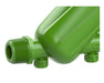 FloraFlex Disc Filter close-up of 1-inch NPT threaded male connector showing durable green housing.