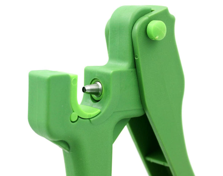 Close-up view of FloraFlex Flora Puncher showing 1/4" metal punch tip.