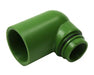 FloraFlex L Fitting green irrigation elbow connector with O-ring seal for corner nutrient line installation.