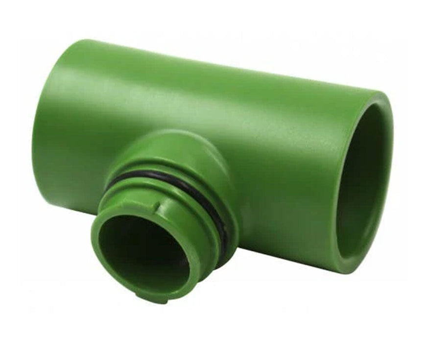 FloraFlex T Fitting green irrigation connector with O-ring seal for secure nutrient line connection.