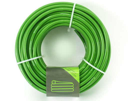 Top-down view of FloraFlex 1/4" OD tubing roll, bundled for organized garden or hydroponic setup.